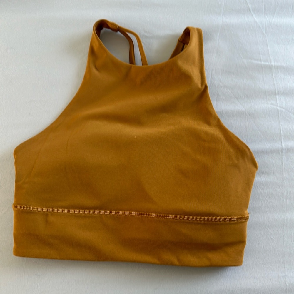 Lululemon - High Neck Longline Energy Bra - Golden Yellow